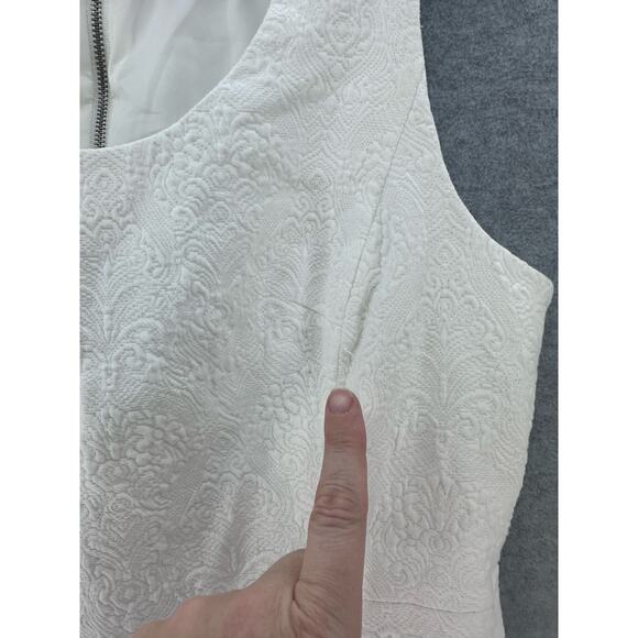 Rebecca Taylor Women's sz 12 White Embroidered Sheath Dress Bridal Graduation - Picture 6 of 14